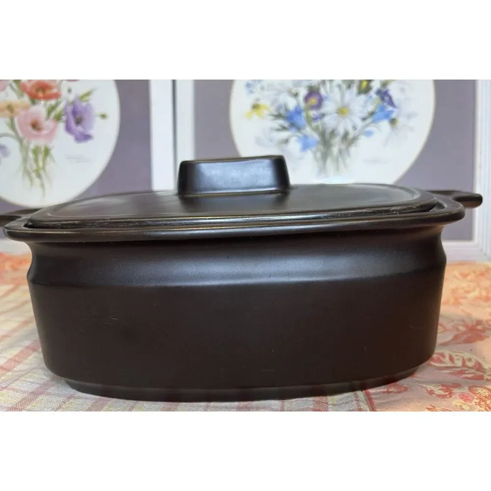 Doverstone England‎ Casserole Lid Brown Rectangle Baking Serving Dish Vtg 1970s